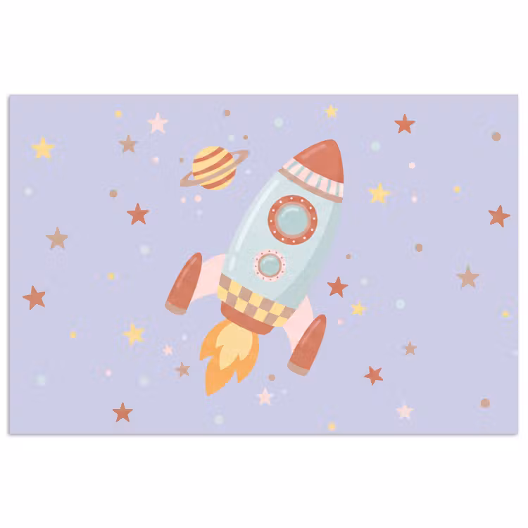Poster - Raket - Ruimte - Planeet - Illustratie — 1
