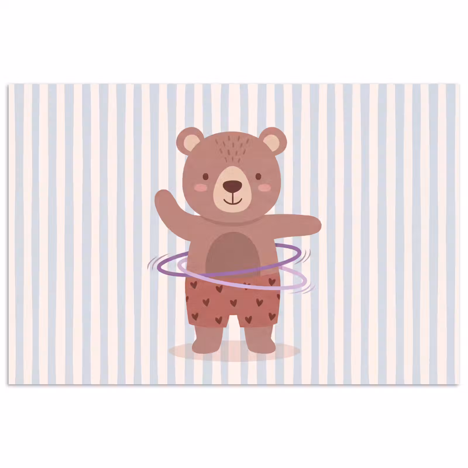 Poster - Beer - Hoepel - Kinderkamer - Illustratie - Bruin — 1
