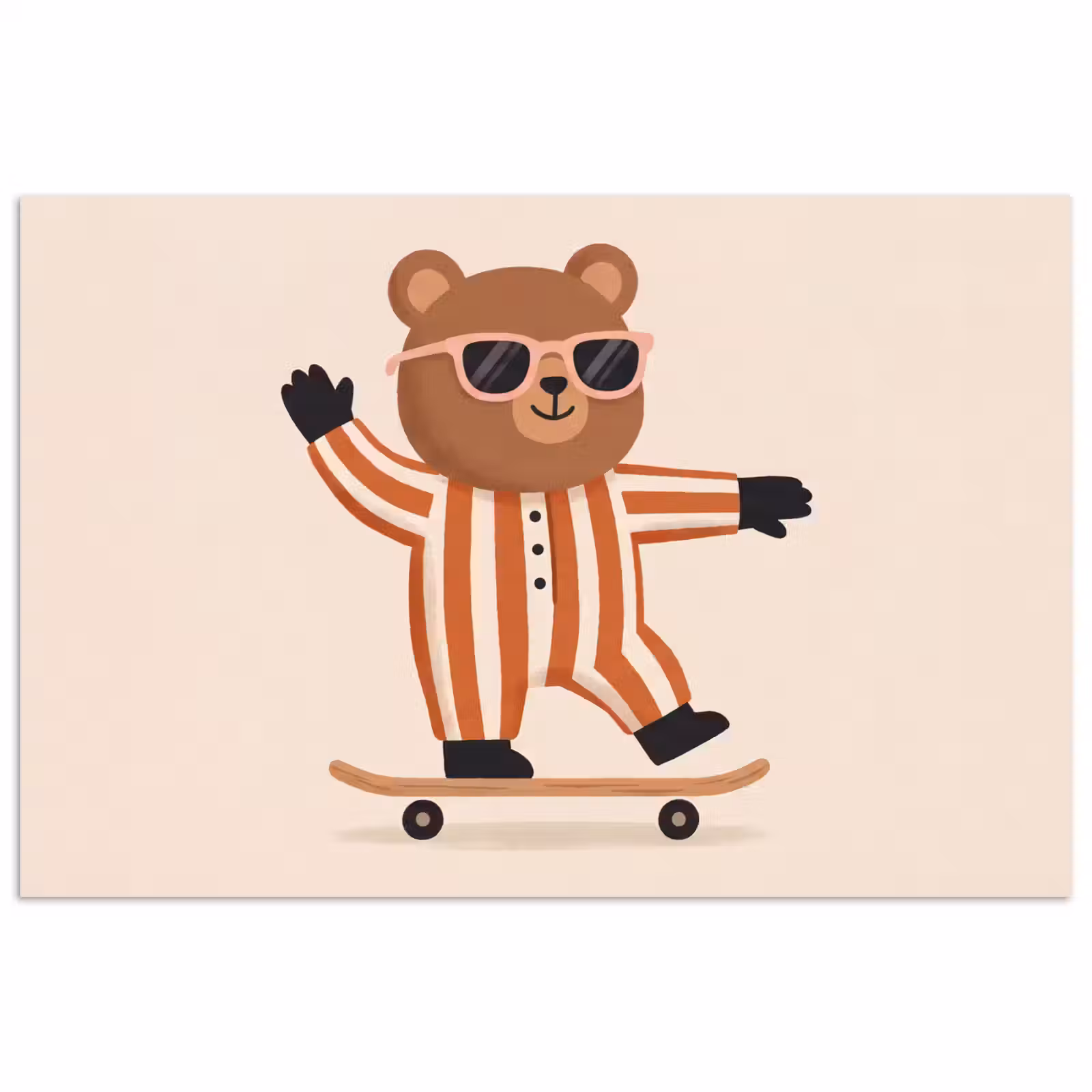 Poster - Dieren - Skateboard - Spel - Cartoon - Roze — 1