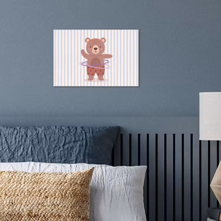 Poster - Beer - Hoepel - Kinderkamer - Illustratie - Bruin — 3