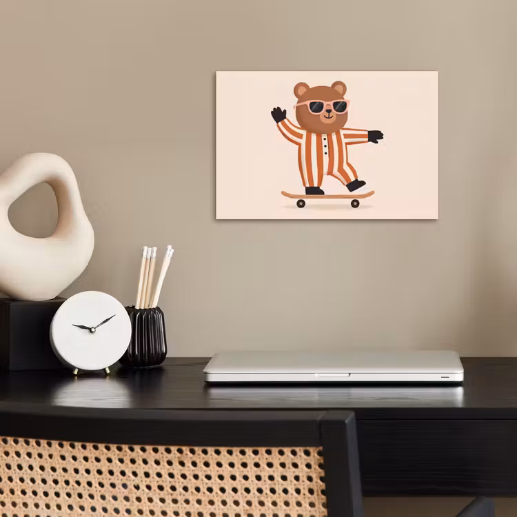 Poster - Dieren - Skateboard - Spel - Cartoon - Roze — 2