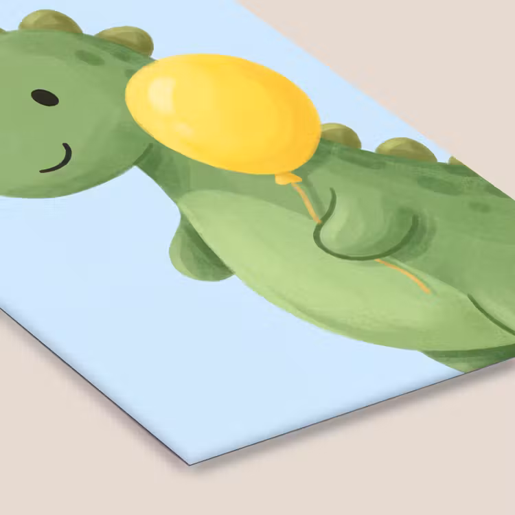 Poster met lijst - Dinosaurus - Ballon - Kinderkamer - Illustratie - Groen — 7