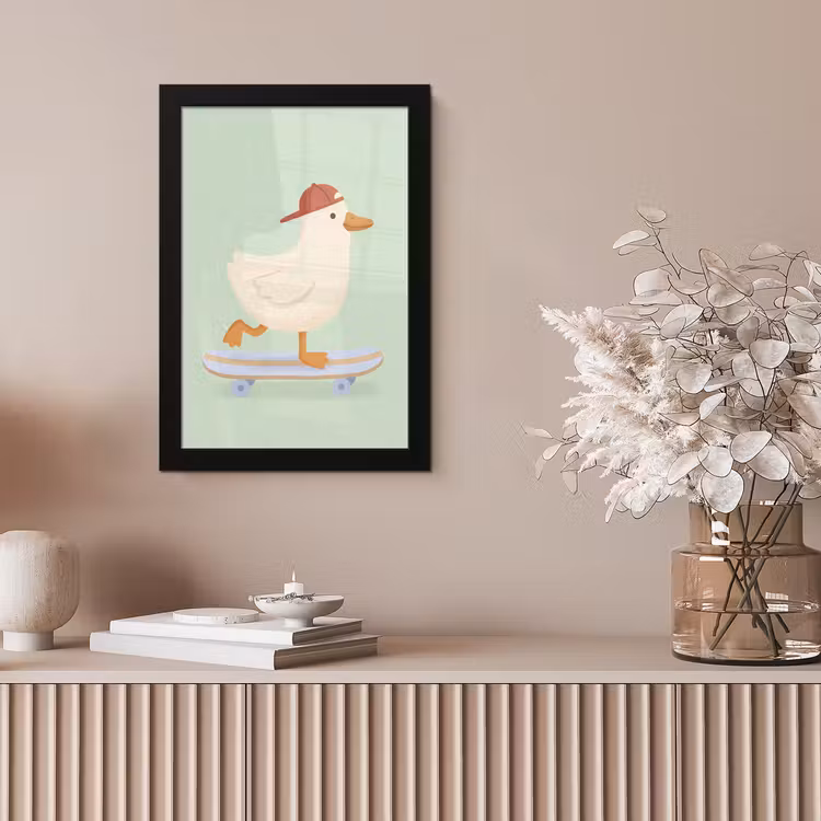 Poster met lijst - Vogel - Skateboard - Dieren - Cartoon - Speels — 5