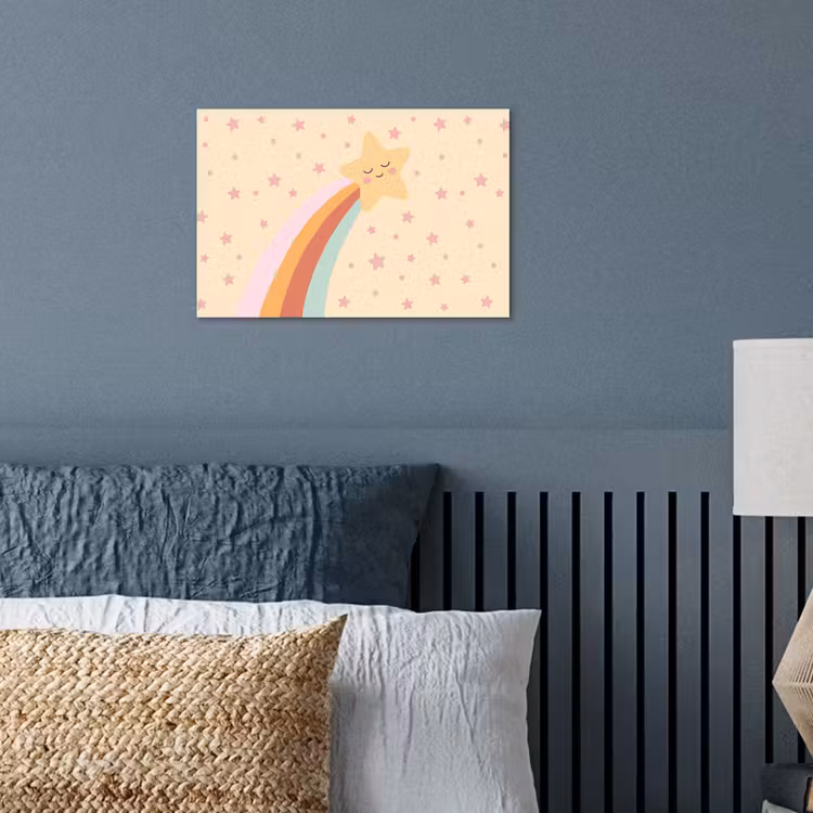 Poster - Ster - Regenboog - Nacht - Illustratie - Pastel — 3