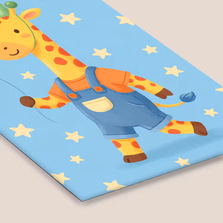Poster met lijst - Dieren - Giraffe - Ballon - Feest - Kinderkamer — 7
