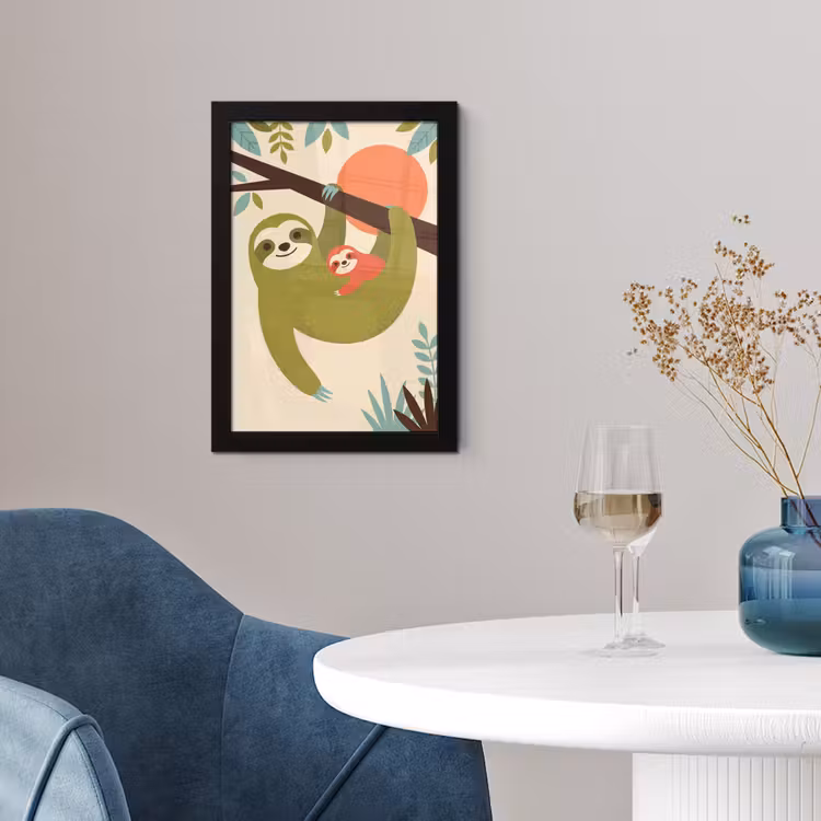 Poster met lijst - Dieren - Moeder - Baby - Natuur - Groen — 4