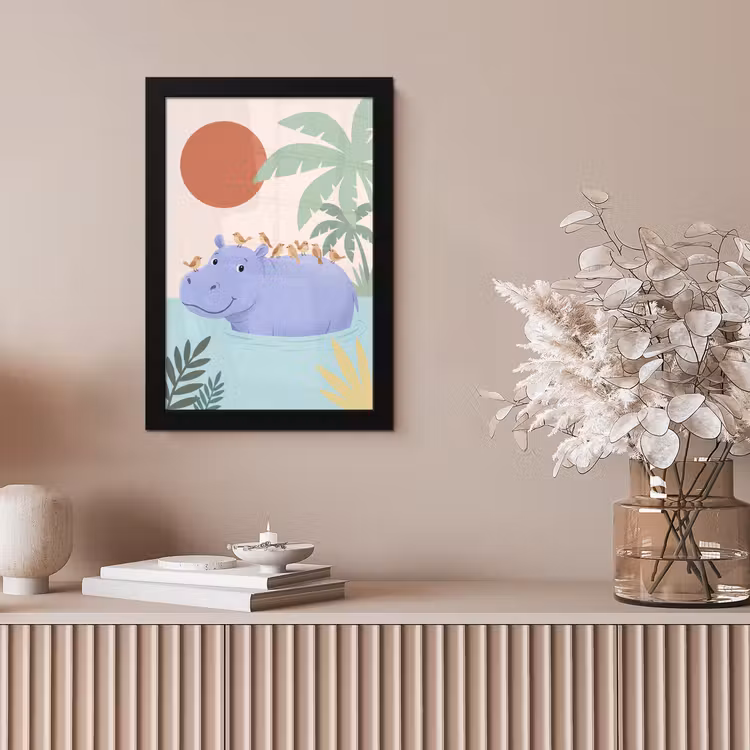 Poster met lijst - Dieren - Vogel - Water - Natuur - Illustratie — 5