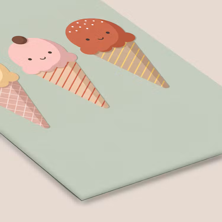 Poster met lijst - IJs - Hoorntjes - Eten - Illustratie - Vrolijk — 7