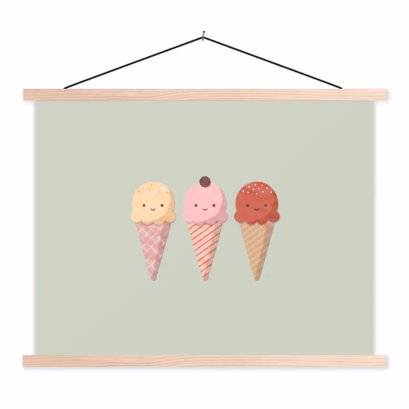 Schoolplaat - IJs - Hoorntjes - Eten - Illustratie - Vrolijk — 1