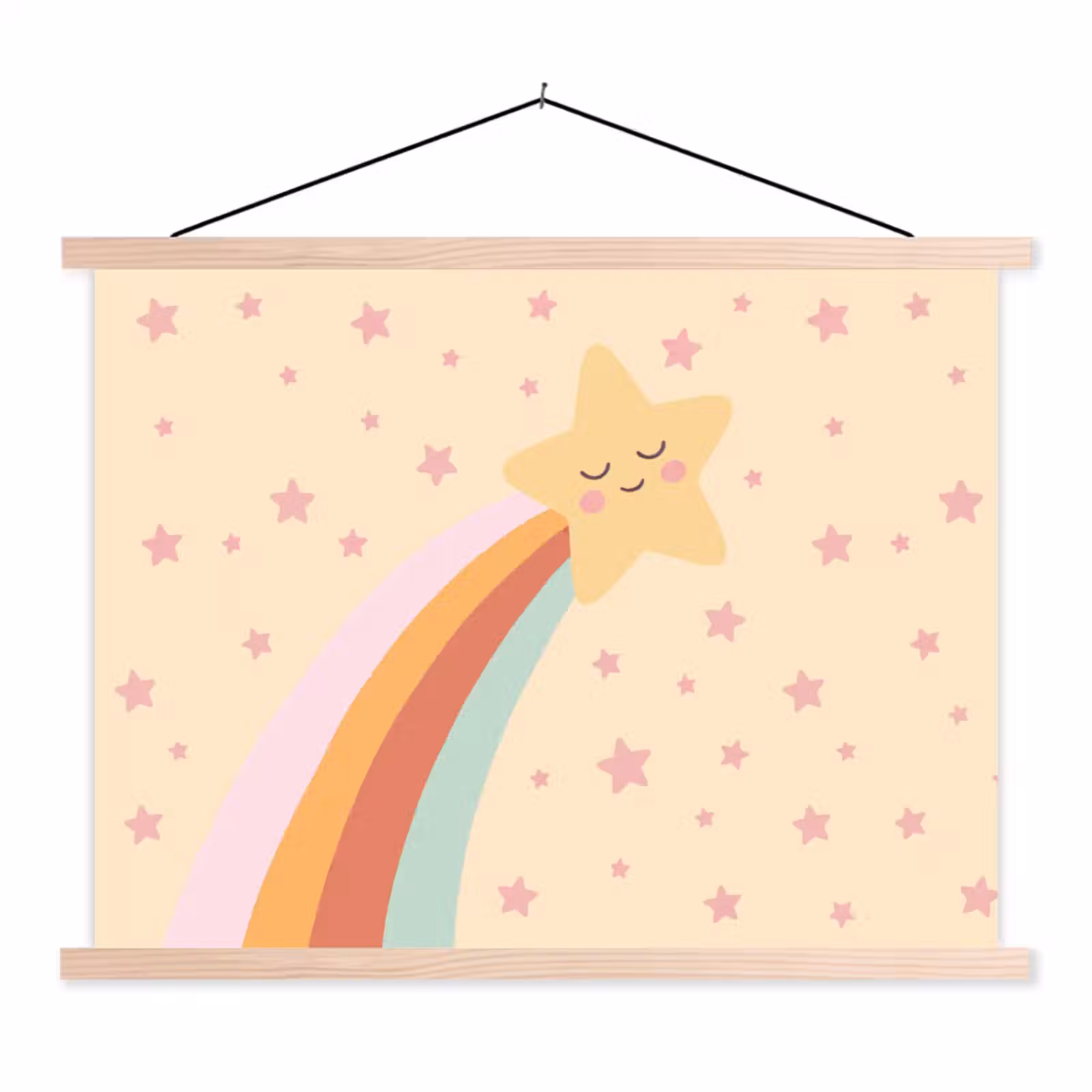 Schoolplaat - Ster - Regenboog - Nacht - Illustratie - Pastel — 1