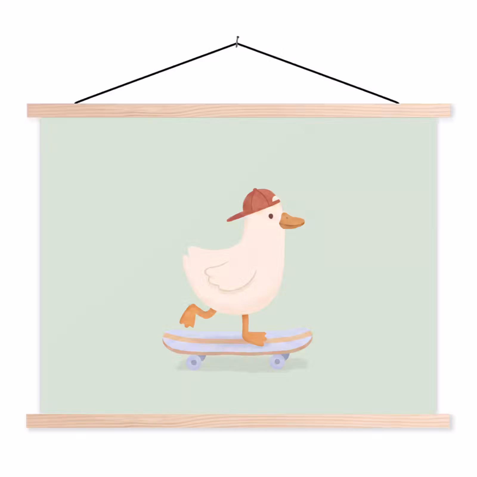 Schoolplaat - Vogel - Skateboard - Dieren - Cartoon - Speels — 1