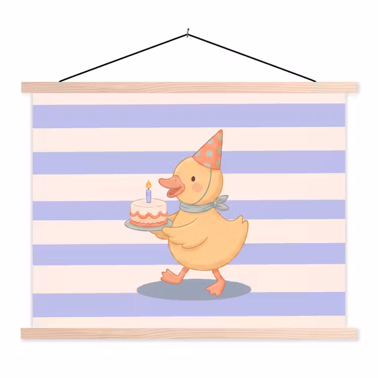 Schoolplaat - Vogel - Feest - Taart - Kinder - Illustratie — 1