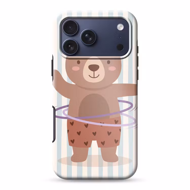 Telefoonhoesje Toughcase - Beer - Hoepel - Kinderkamer - Illustratie - Bruin — 1