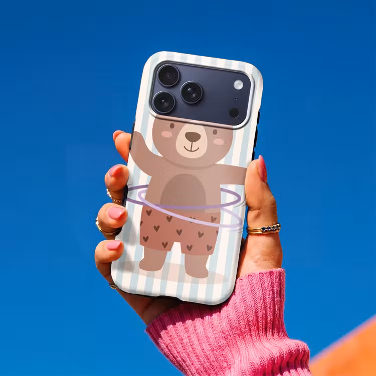 Telefoonhoesje Toughcase - Beer - Hoepel - Kinderkamer - Illustratie - Bruin — 2