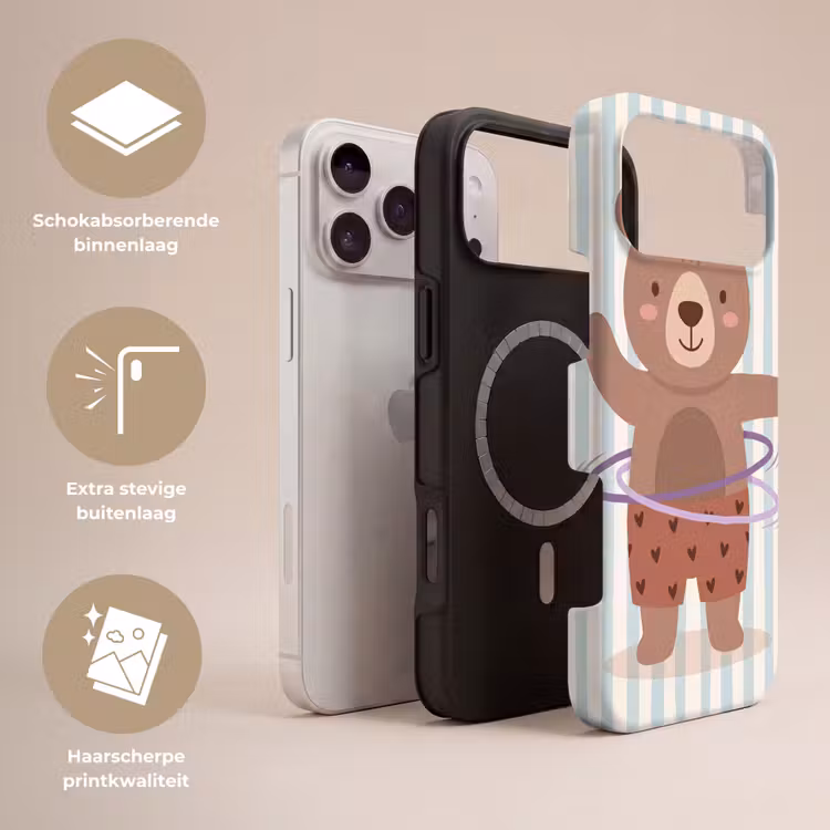 Telefoonhoesje Toughcase - Beer - Hoepel - Kinderkamer - Illustratie - Bruin — 3
