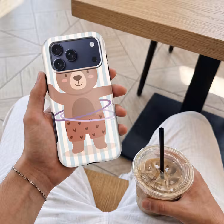 Telefoonhoesje Toughcase - Beer - Hoepel - Kinderkamer - Illustratie - Bruin — 4
