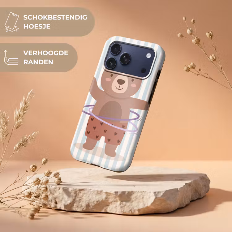 Telefoonhoesje Toughcase - Beer - Hoepel - Kinderkamer - Illustratie - Bruin — 5