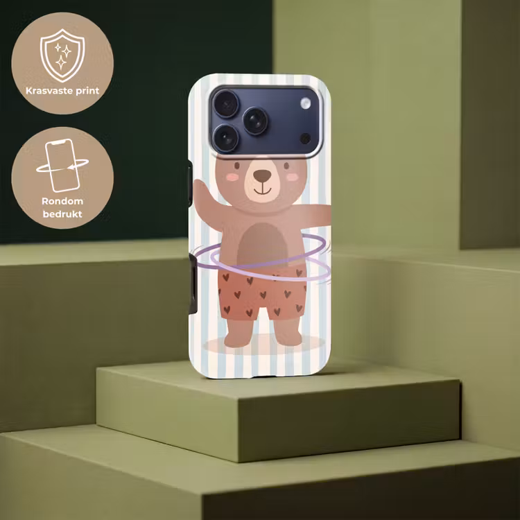 Telefoonhoesje Toughcase - Beer - Hoepel - Kinderkamer - Illustratie - Bruin — 7