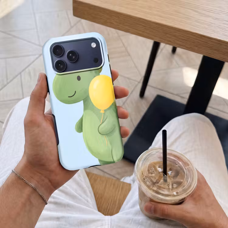 Telefoonhoesje Toughcase - Dinosaurus - Ballon - Kinderkamer - Illustratie - Groen — 4