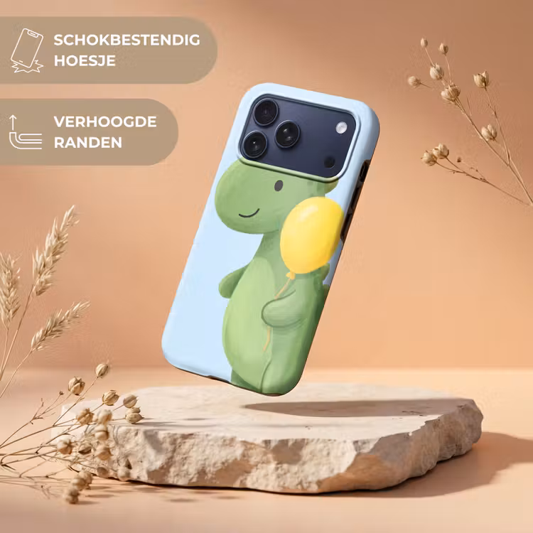 Telefoonhoesje Toughcase - Dinosaurus - Ballon - Kinderkamer - Illustratie - Groen — 5