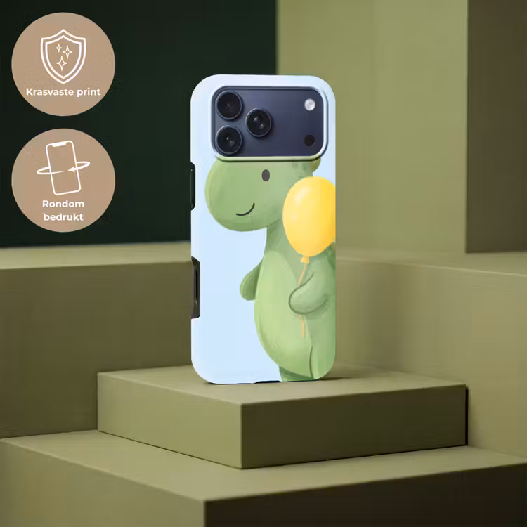 Telefoonhoesje Toughcase - Dinosaurus - Ballon - Kinderkamer - Illustratie - Groen — 7