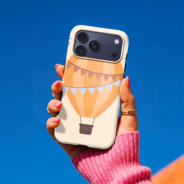 Telefoonhoesje Toughcase - Luchtballon - Slingers - Avontuur - Illustratie - Oranje — 2