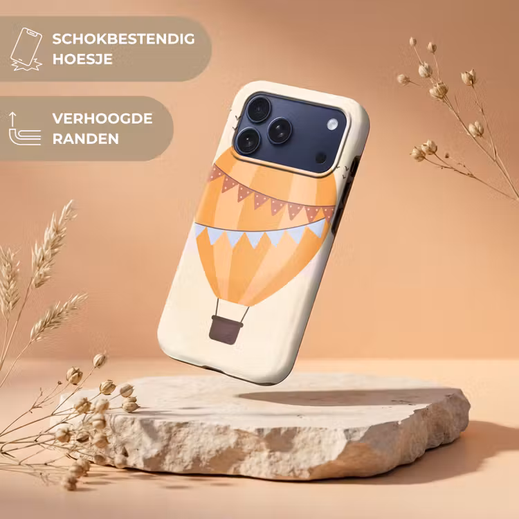 Telefoonhoesje Toughcase - Luchtballon - Slingers - Avontuur - Illustratie - Oranje — 5