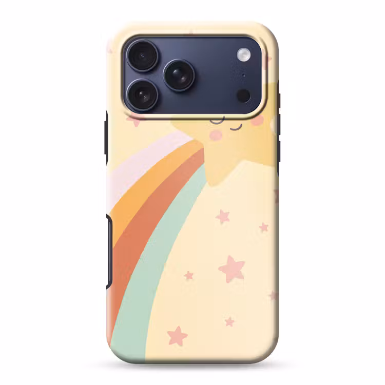 Telefoonhoesje Toughcase - Ster - Regenboog - Nacht - Illustratie - Pastel — 1