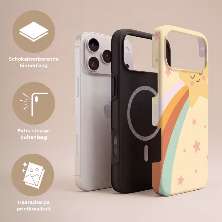 Telefoonhoesje Toughcase - Ster - Regenboog - Nacht - Illustratie - Pastel — 3