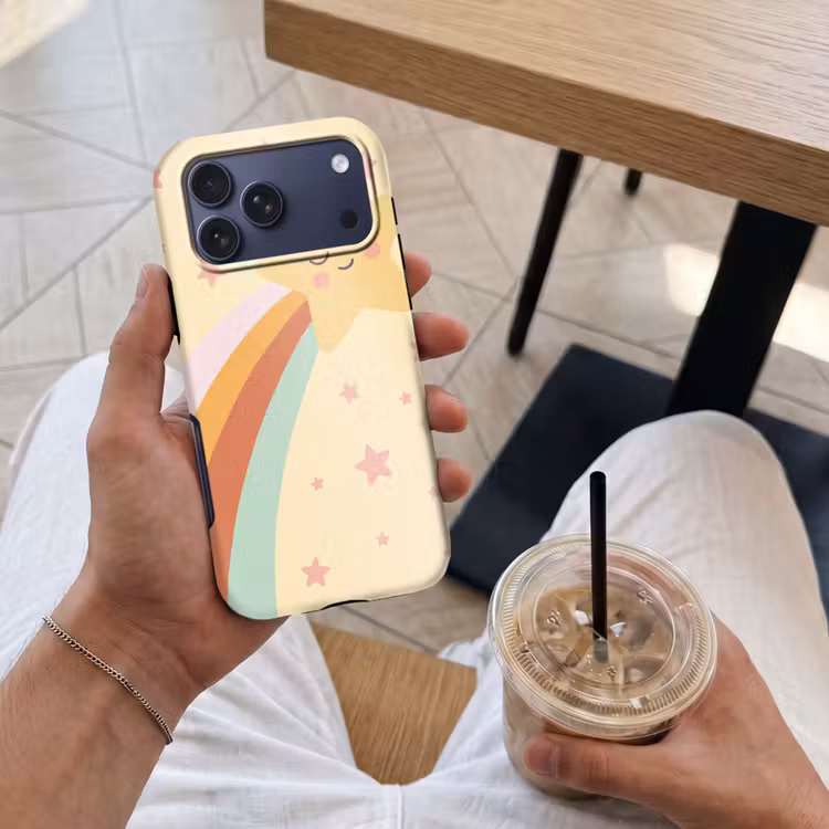 Telefoonhoesje Toughcase - Ster - Regenboog - Nacht - Illustratie - Pastel — 4