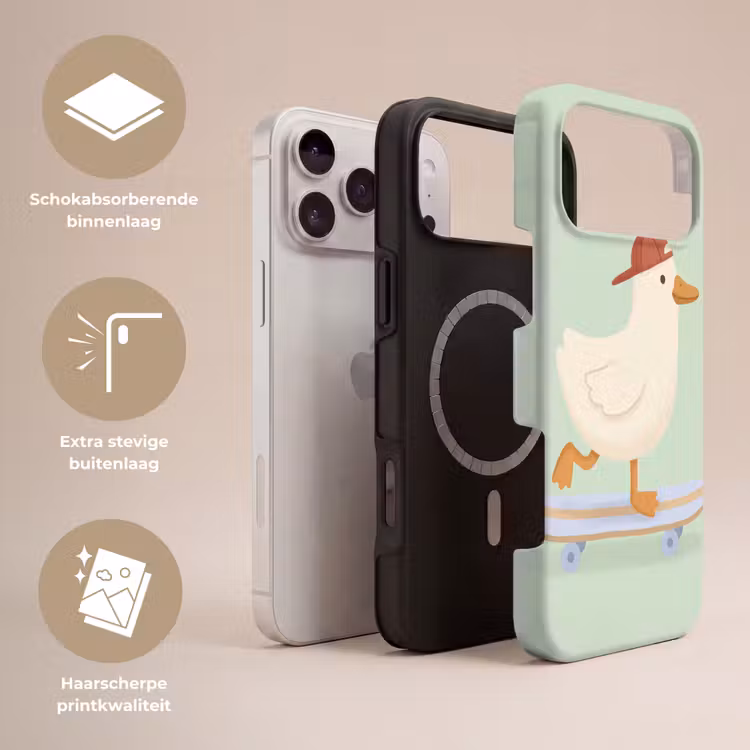 Telefoonhoesje Toughcase - Vogel - Skateboard - Dieren - Cartoon - Speels — 3