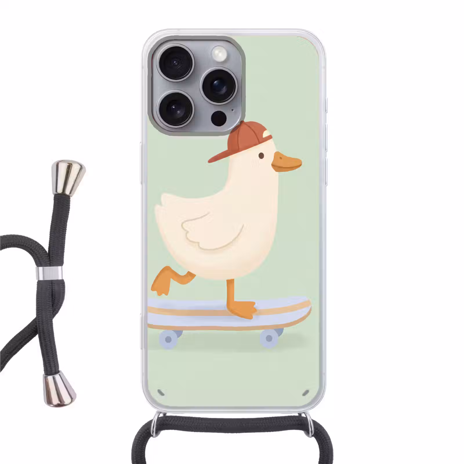 Telefoonhoesje met koord - Vogel - Skateboard - Dieren - Cartoon - Speels — 1