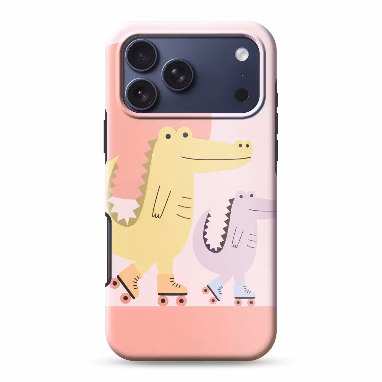 Telefoonhoesje Toughcase - Dieren - Skaten - Illustratie - Speels - Roze — 1
