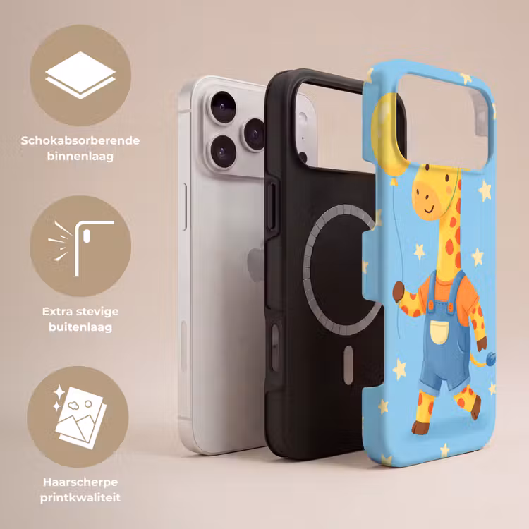 Telefoonhoesje Toughcase - Dieren - Giraffe - Ballon - Feest - Kinderkamer — 3