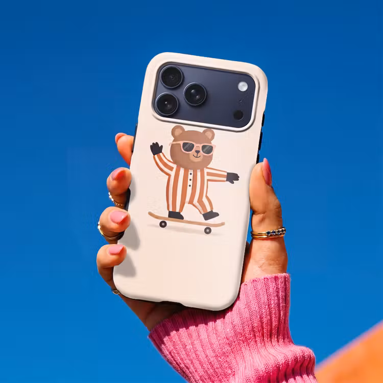 Telefoonhoesje Toughcase - Dieren - Skateboard - Spel - Cartoon - Roze — 2