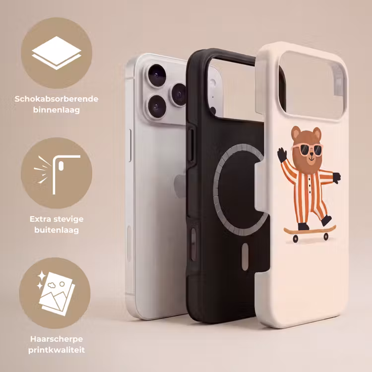 Telefoonhoesje Toughcase - Dieren - Skateboard - Spel - Cartoon - Roze — 3