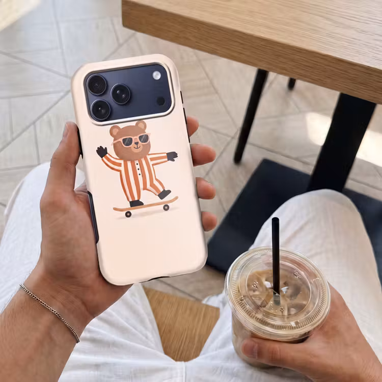 Telefoonhoesje Toughcase - Dieren - Skateboard - Spel - Cartoon - Roze — 4