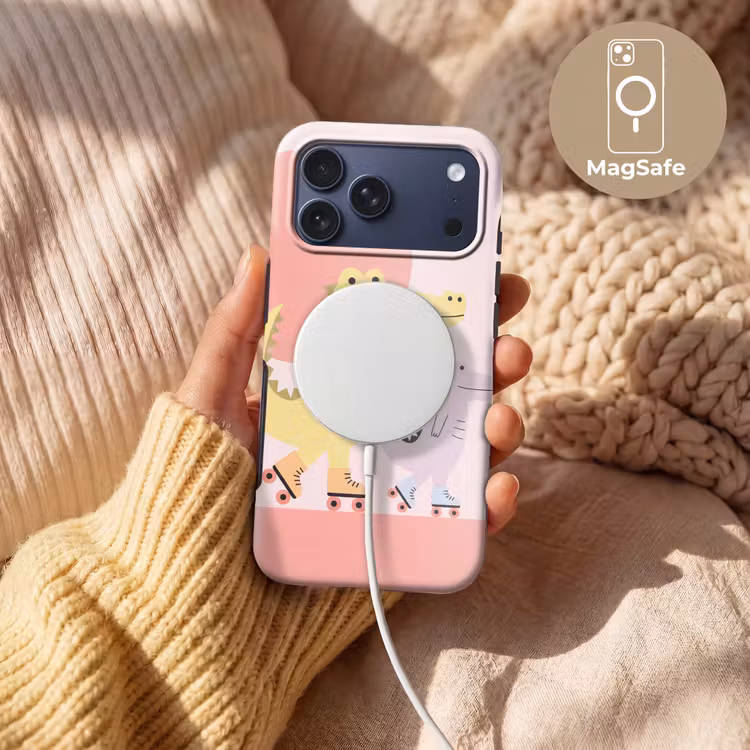 Telefoonhoesje Toughcase - Dieren - Skaten - Illustratie - Speels - Roze — 8