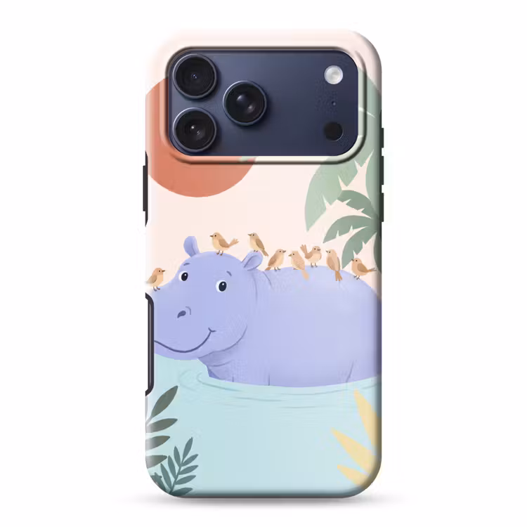 Telefoonhoesje Toughcase - Dieren - Vogel - Water - Natuur - Illustratie — 1