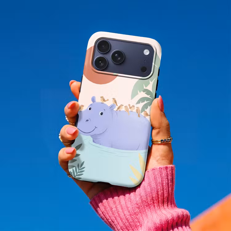 Telefoonhoesje Toughcase - Dieren - Vogel - Water - Natuur - Illustratie — 2