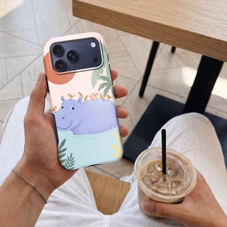 Telefoonhoesje Toughcase - Dieren - Vogel - Water - Natuur - Illustratie — 4