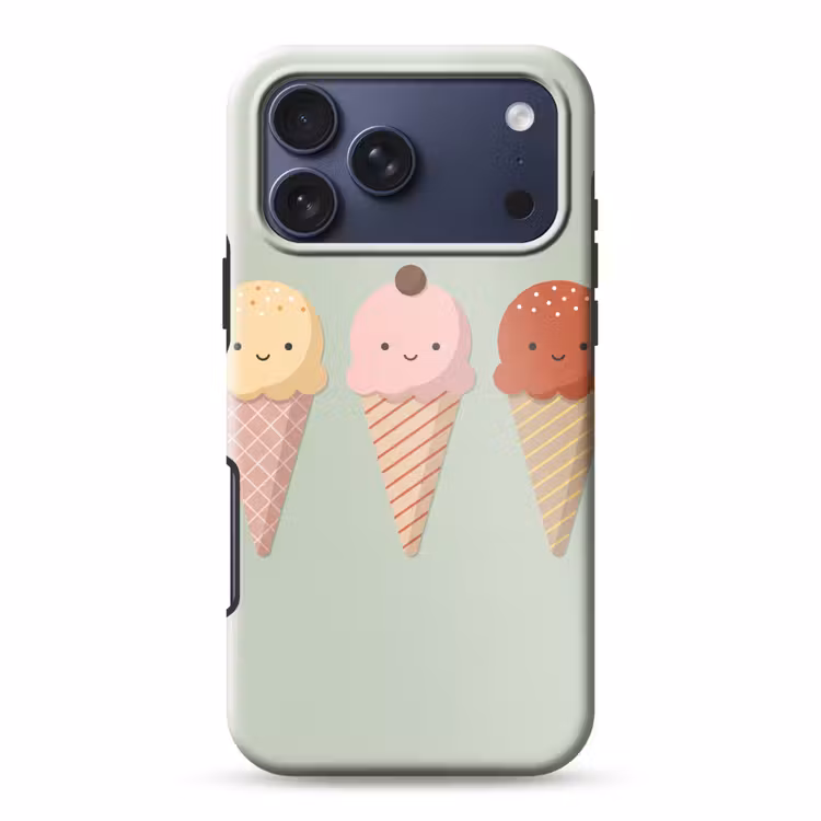 Telefoonhoesje Toughcase - IJs - Hoorntjes - Eten - Illustratie - Vrolijk — 1