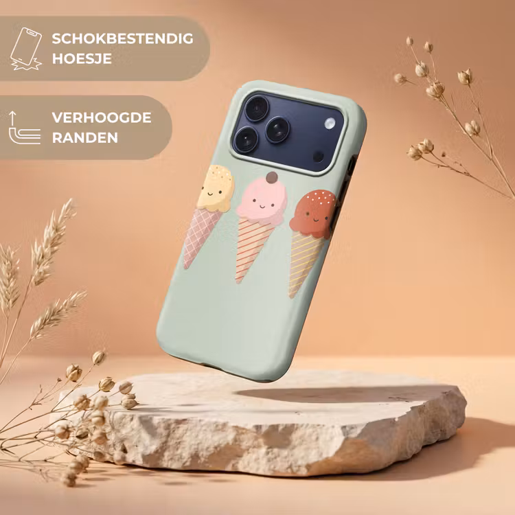 Telefoonhoesje Toughcase - IJs - Hoorntjes - Eten - Illustratie - Vrolijk — 5