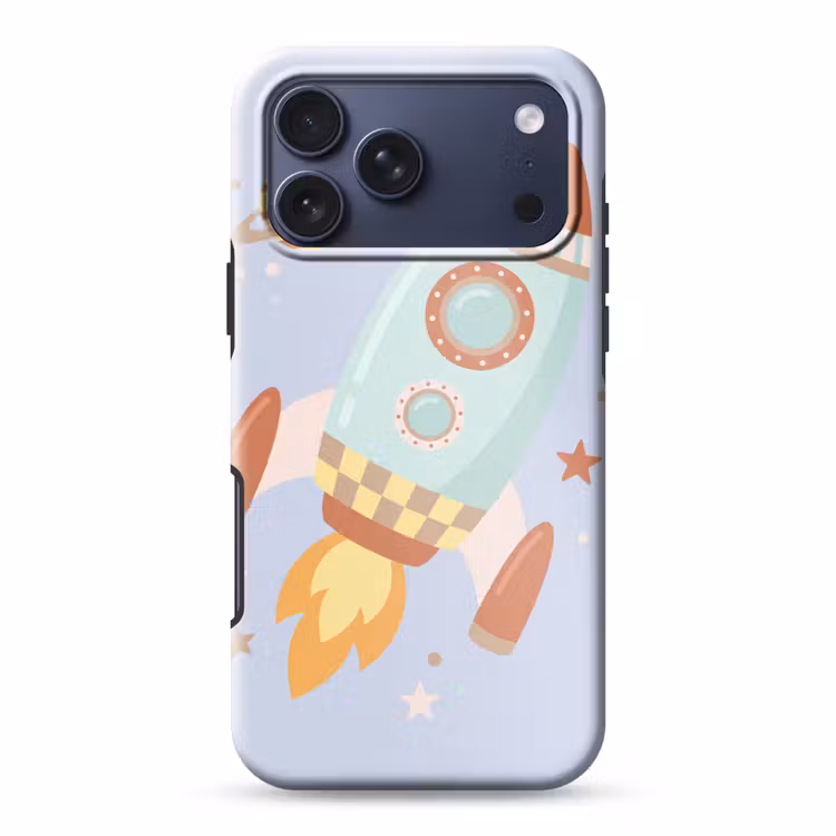 Telefoonhoesje Toughcase - Raket - Ruimte - Planeet - Illustratie — 1