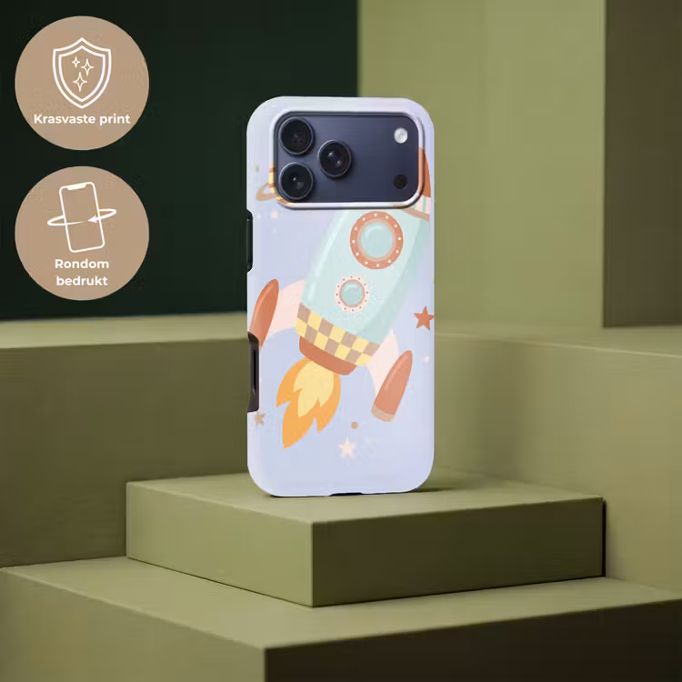 Telefoonhoesje Toughcase - Raket - Ruimte - Planeet - Illustratie — 7