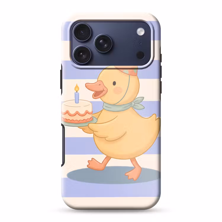 Telefoonhoesje Toughcase - Vogel - Feest - Taart - Kinder - Illustratie — 1