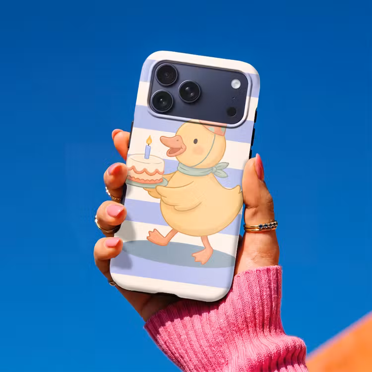 Telefoonhoesje Toughcase - Vogel - Feest - Taart - Kinder - Illustratie — 2