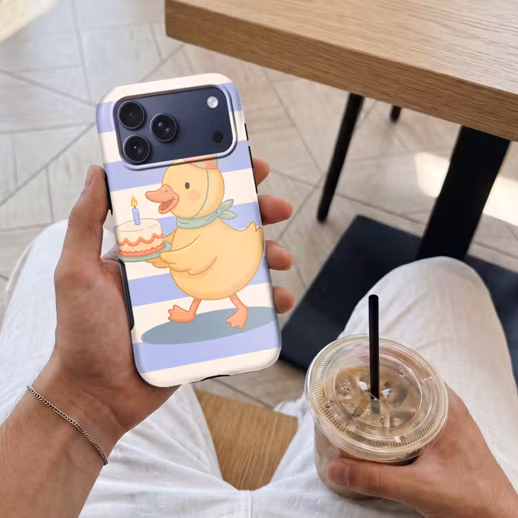 Telefoonhoesje Toughcase - Vogel - Feest - Taart - Kinder - Illustratie — 4