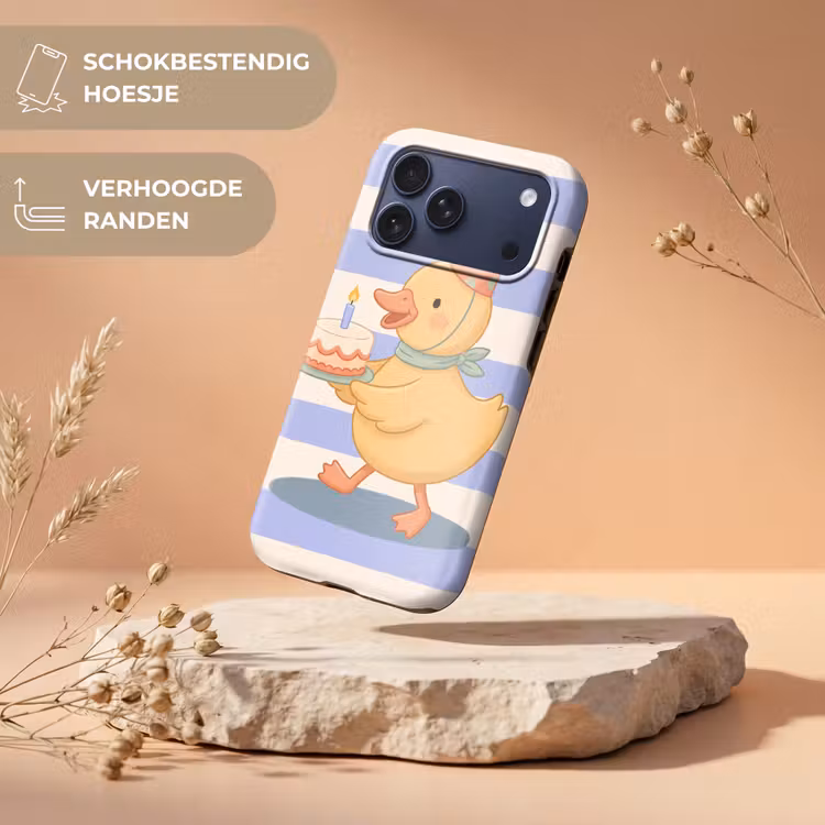 Telefoonhoesje Toughcase - Vogel - Feest - Taart - Kinder - Illustratie — 5