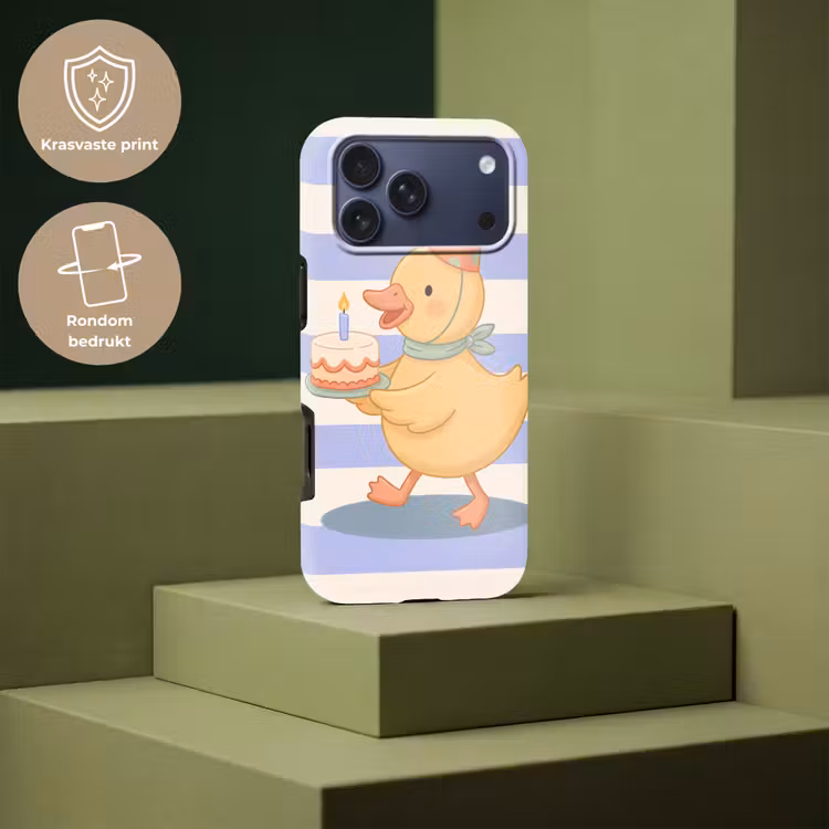 Telefoonhoesje Toughcase - Vogel - Feest - Taart - Kinder - Illustratie — 7